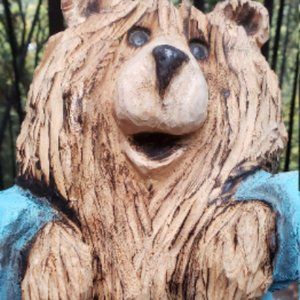 Small Chainsaw Carved Granny Bear 16 inch